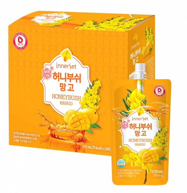 이너셋 허니부쉬 망고 음료, 170ml, 10개