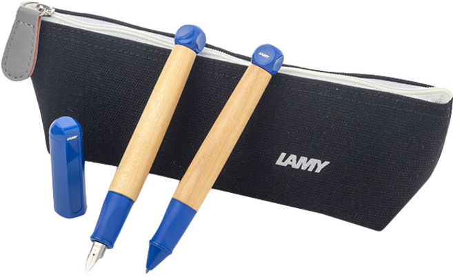 라미 ABC 만년필 샤프 선물세트, 1.4mm, 만년필(블루), 필통(블랙)