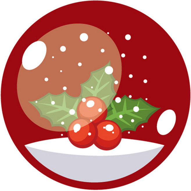 스티키데코 크리스마스 스티커 스노우볼 체리 중, 레드, 24개입