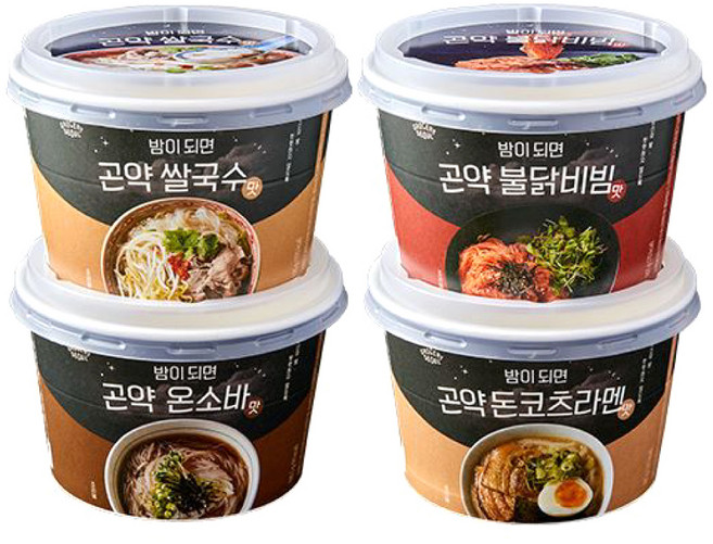 그로서리서울 밤이되면 곤약면 4종 세트, 1세트