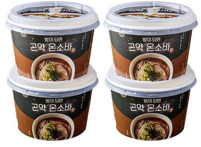 그로서리서울 밤이되면 곤약면 온소바맛, 190.5g, 4개