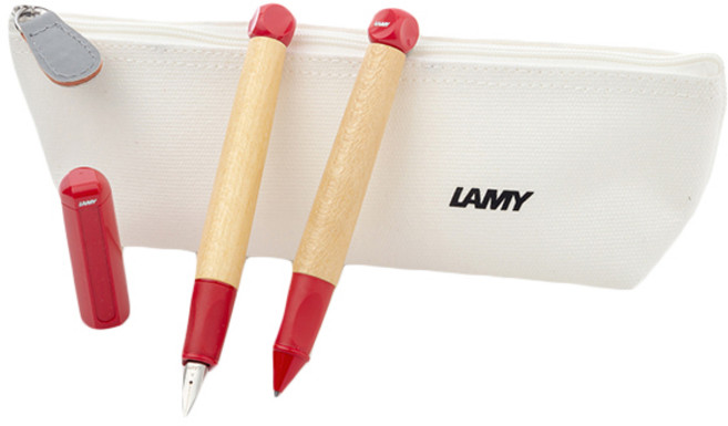 라미 ABC 만년필 샤프 새학기 선물세트 레드 + 화이트 필통, B, 혼합 색상
