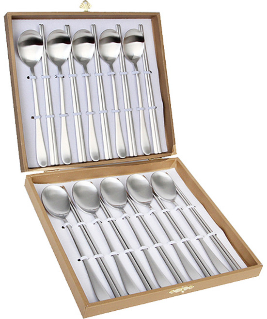 골든벨금속 아름 샤틴 수저 세트, 1세트, 숟가락 10p + 젓가락 10p