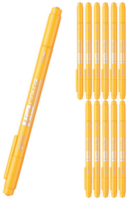 모나미 라이브칼라 사인펜, 골드옐로우, 12개