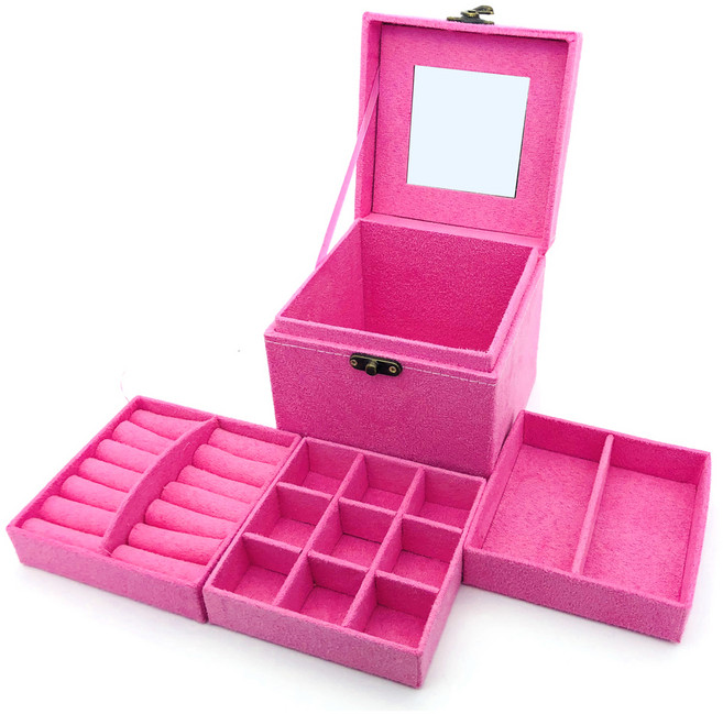엔틱 3단 보석함, 핑크