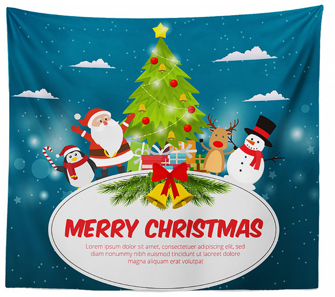 DM 알럽홈 크리스마스 캔버스 태피스트리, 메리크리스마스