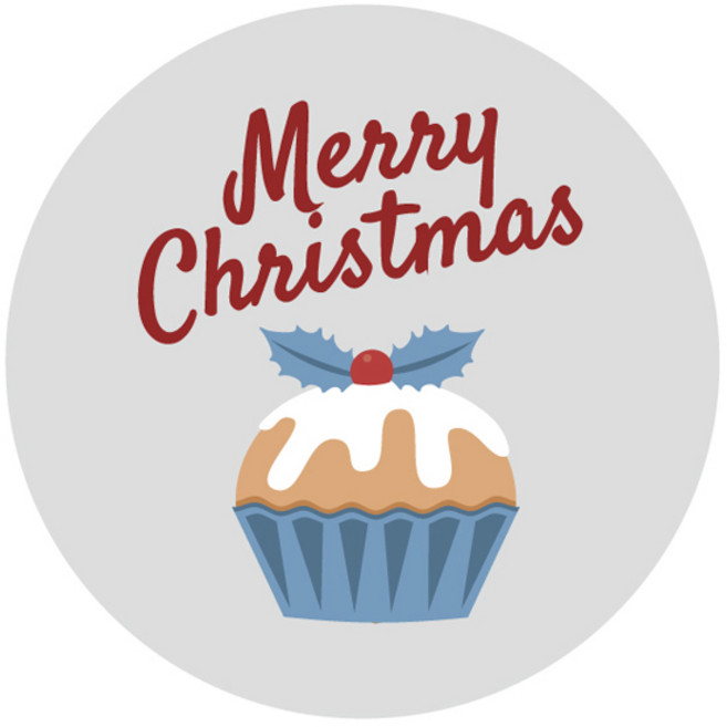 스티키데코 크리스마스 스티커 912 머핀 메리 크리스마스 대, 그레이, 15개입
