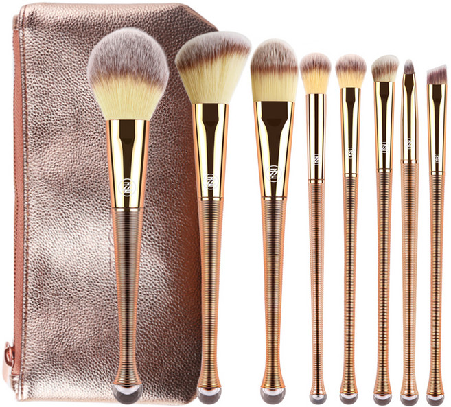 조레야 블링앤수 메이크업 브러쉬세트 브러쉬 8종 + 케이스 BRISH0318, 골드, 1개