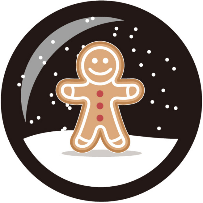 스티키데코 쿠키 스노우볼 크리스마스 스티커 587 소, 블랙, 40개입