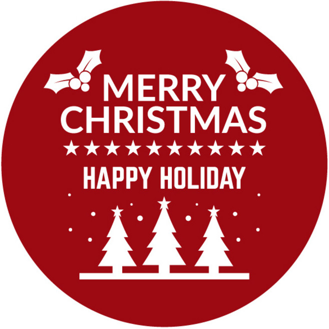 스티키데코 크리스마스 스티커 440 레터링 해피 홀리데이 트리 소, 레드, 40개입