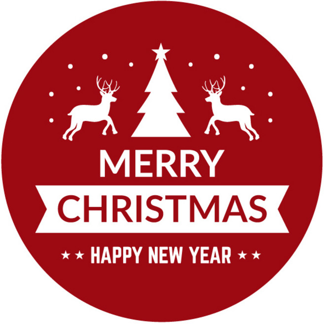 스티키데코 크리스마스 스티커 435 레터링 루돌프와 트리 소, 레드, 40개입