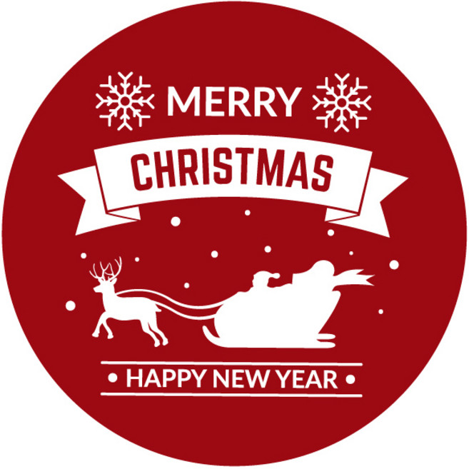 스티키데코 크리스마스 스티커 410 레터링 루돌프와 산타 소, 레드, 40개입