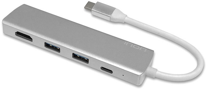 아이논 USB C타입 to 3.0 4포트 HDMI 허브 IN-UH110C, 실버