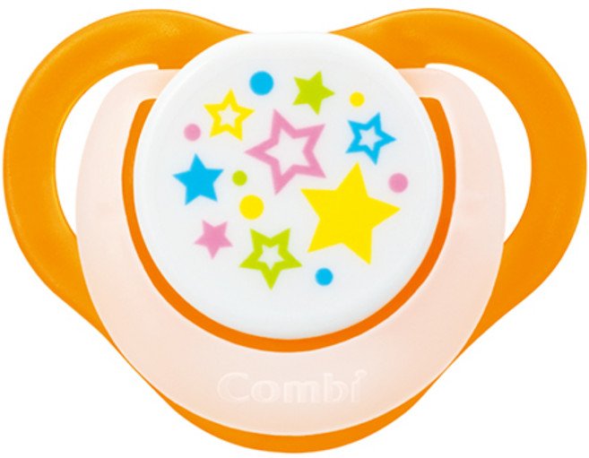 콤비 수면노리개 젖꼭지, S(신생아~3개월), 오렌지, 1개