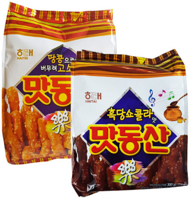 해태제과 맛동산 오리지날 300g + 흑당쇼콜라 300g, 1세트