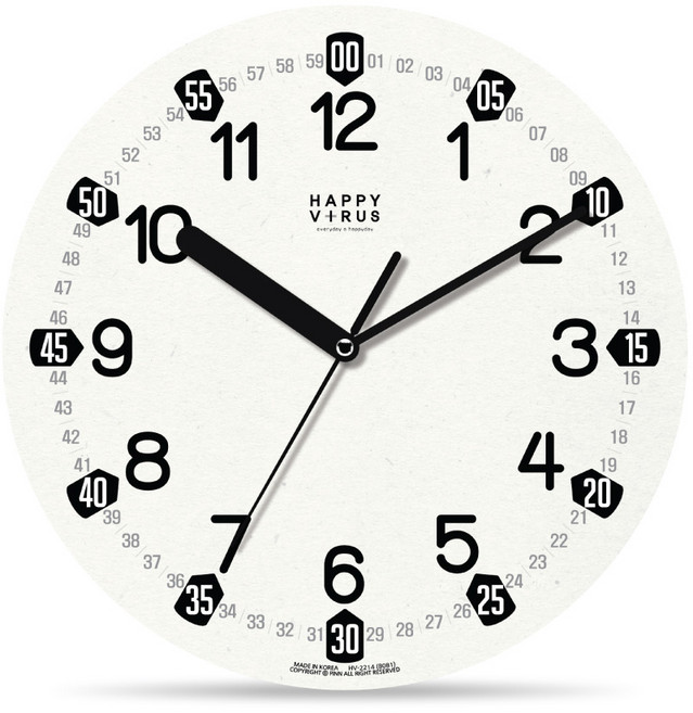 해피바이러스 교육용 벽시계 2214 쿠키, 혼합 색상