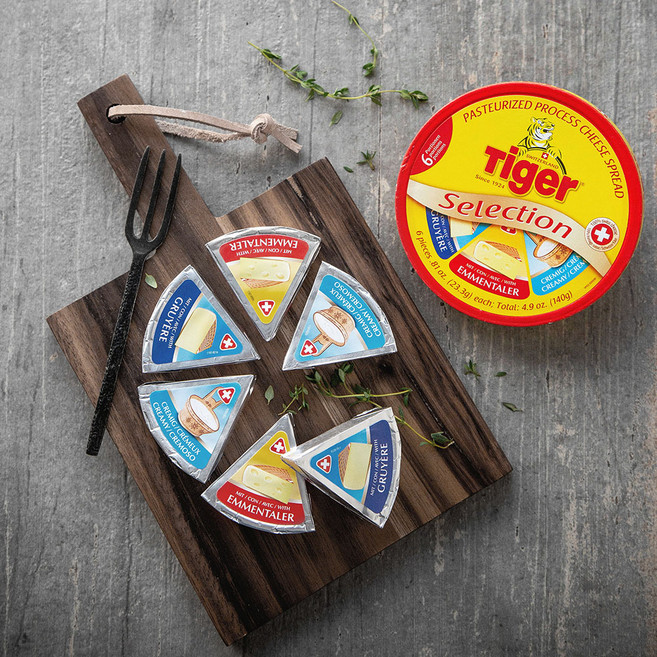 에미 타이거 셀렉션 포션 치즈세트 크리미 +그뤼에르 + 에멘탈러, 23.3g, 6개입, 1세트