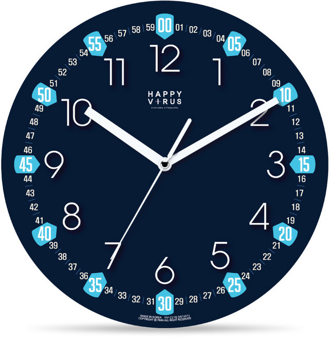 해피바이러스 교육용 벽시계 2218 슈팅스타, 혼합 색상