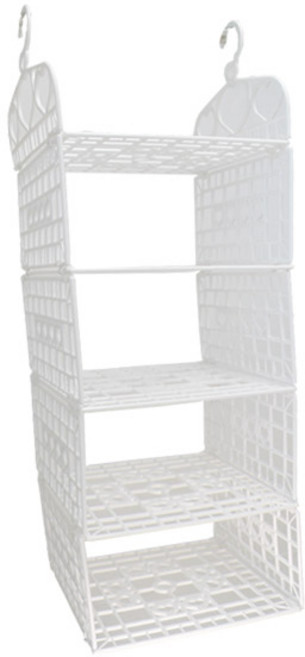 데코즈인 다용도 옷장안 선반 행거 4단, 화이트, 1개
