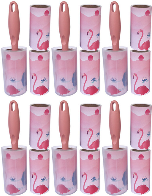 퍼닉 유니크 사선테이프 롤 클리너 일자형 핑크 + 리필 3p 세트, 6세트