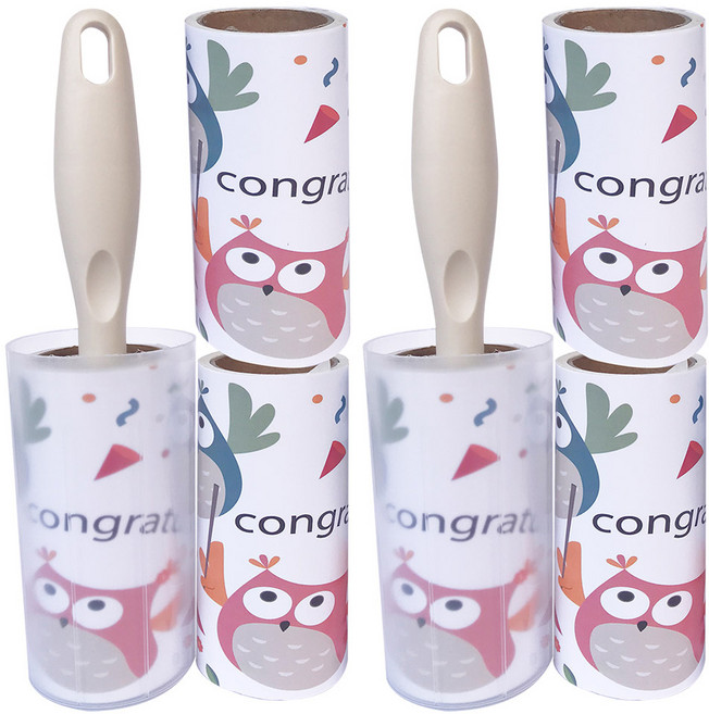 퍼닉 유니크 사선테이프 롤 클리너 일자형 아이보리 + 리필 3p 세트, 2세트