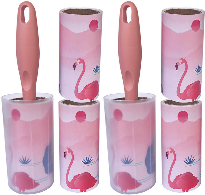 퍼닉 유니크 사선테이프 롤 클리너 일자형 핑크 + 리필 3p 세트, 2세트