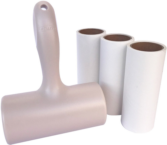 퍼닉 유니크 사선테이프 롤 클리너 T자형 베이지 + 리필 4p 세트, 1세트