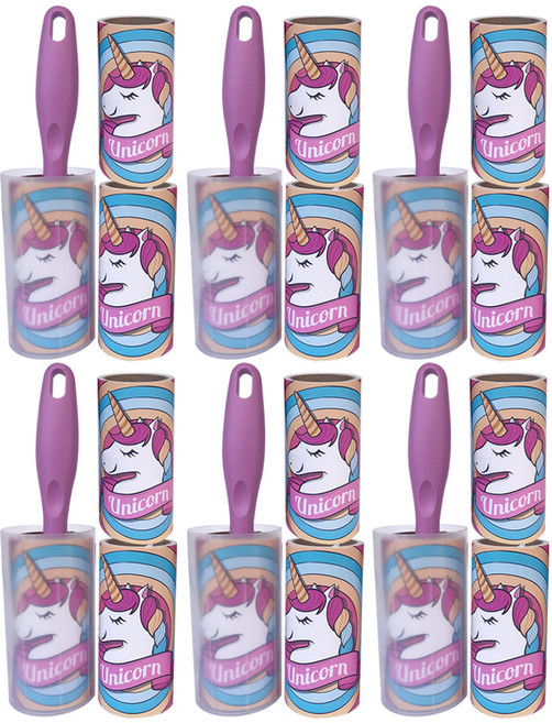 퍼닉 유니크 사선테이프 롤 클리너 일자형 퍼플 + 리필 3p 세트, 6세트