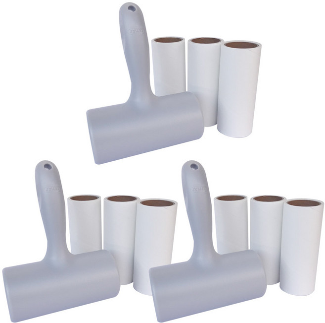 퍼닉 유니크 사선테이프 롤 클리너 T자형 그레이 + 리필 4p 세트, 3세트