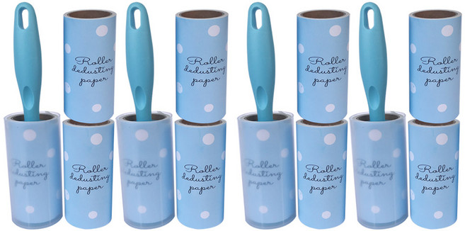 퍼닉 유니크 사선테이프 롤 클리너 일자형 블루 + 리필 3p 세트, 4세트