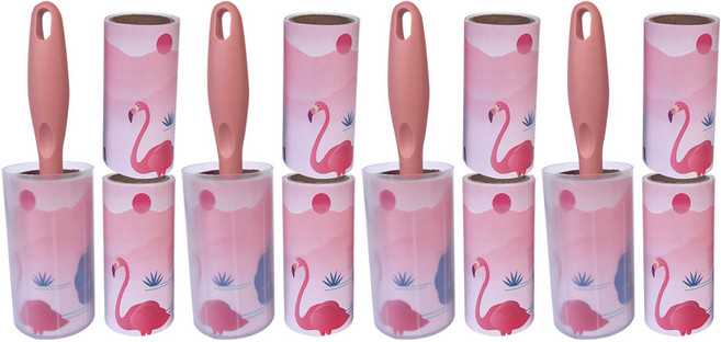 퍼닉 유니크 사선테이프 롤 클리너 일자형 핑크 + 리필 3p 세트, 4세트