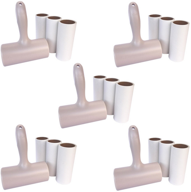 퍼닉 유니크 사선테이프 롤 클리너 T자형 베이지 + 리필 4p 세트, 5세트