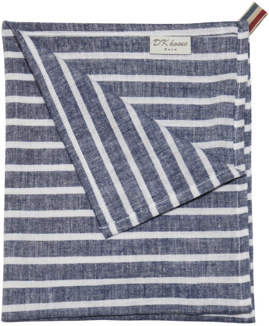 디케이홈 린넨 20수 스트라이프 키친크로스, 네이비, 1개
