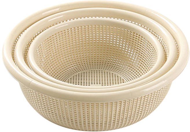 앤티스 라운드 배수 바구니 3종 세트, 베이지, 1개
