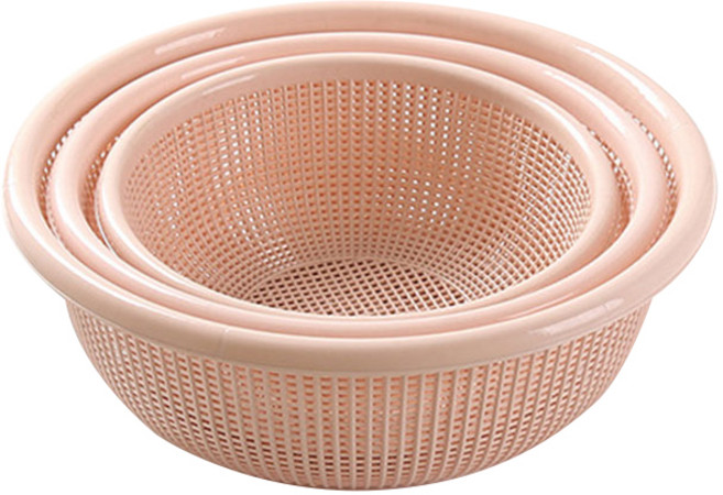 앤티스 라운드 배수바구니 3p 세트, 핑크, 1세트