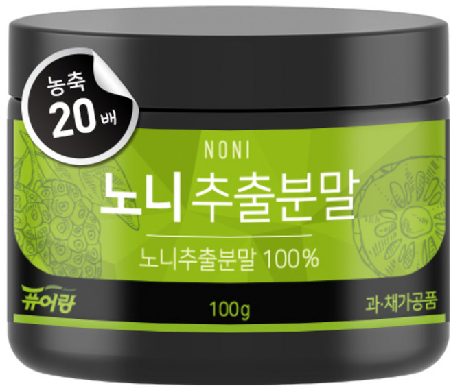 퓨어랑 20배 농축 노니 추출 분말 가루 용기형, 100g, 1개