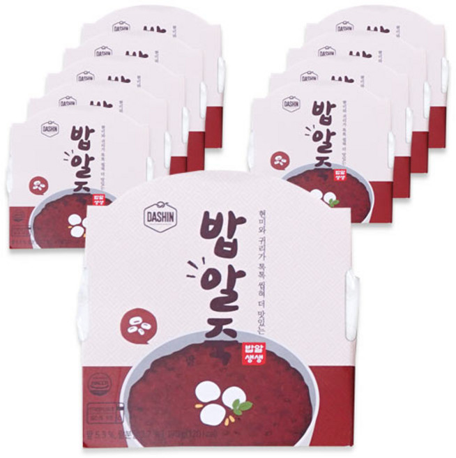 다신 배부른 통곡물 즉석 밥알죽 팥, 170g, 10개입