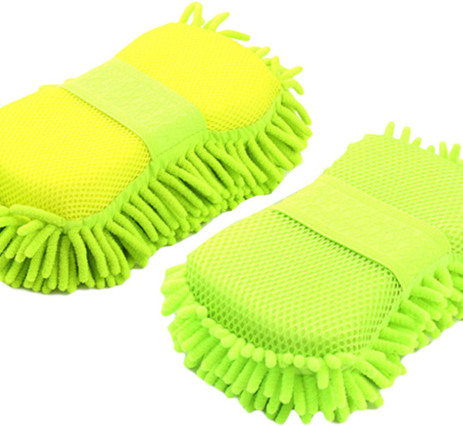 블럭마트 세차장갑 워시미트, 2개, 라이트그린