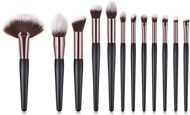 블링앤수 메이크업 브러쉬 12종 세트 BRISH092, 블랙, 1개