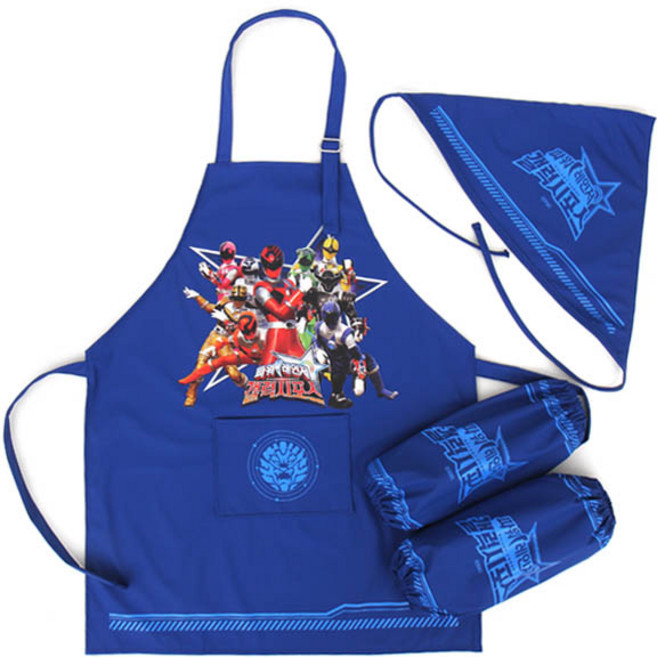 파워레인저 남아용 갤럭시포스 앞치마 + 토시 + 두건 PL152