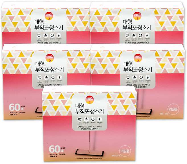 선우랜드 VP 정전기 부직포 청소기 리필 대형 60매, 5개