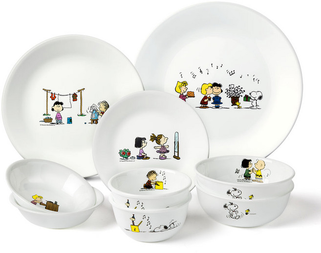 코렐 스누피 더홈 2인 코리안 홈식기세트 9p, 1세트, 6종, 혼합색상