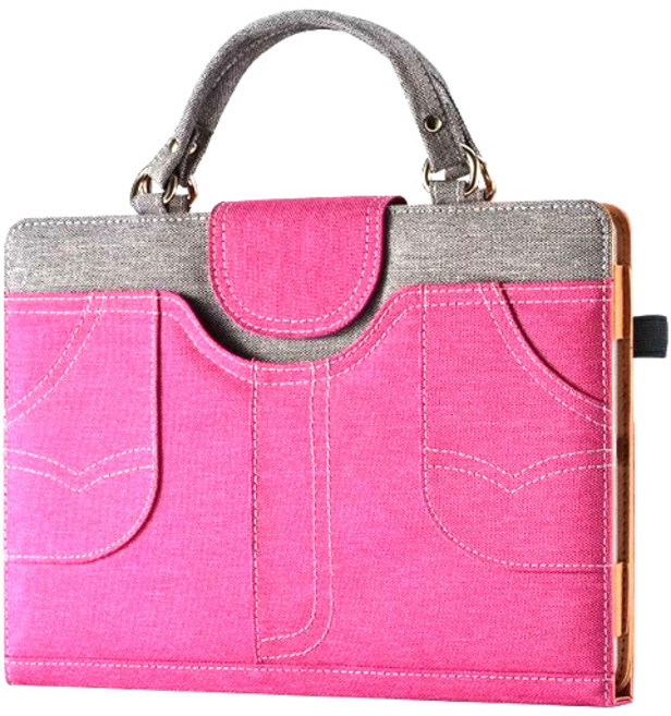인스타 ipad 데님캔버스 핸드백 케이스, 로즈핑크, 1개
