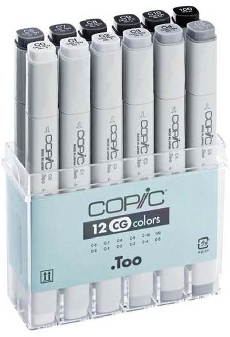 코픽 트윈마카 쿨그레이 11종 + 블랙, 12색, 1세트