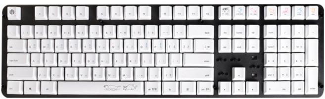 씽크웨이 CROAD X58 PBT 염료승화냥 고양이 키캡 유선키보드, ALL 화이트, 일반형