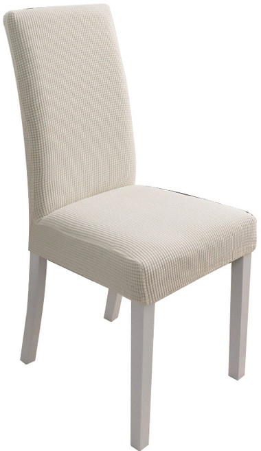 그뤠잇 패턴 모던 니트 식탁의자 커버, 화이트, 1개