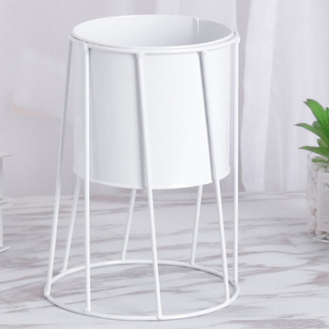 제이아울 북유럽풍 노르딕 철제 화분, 흰색원형