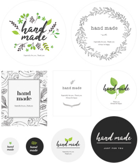 도나앤데코 내츄럴 핸드메이드 스티커 9종 혼합 세트, 혼합 색상, 5세트