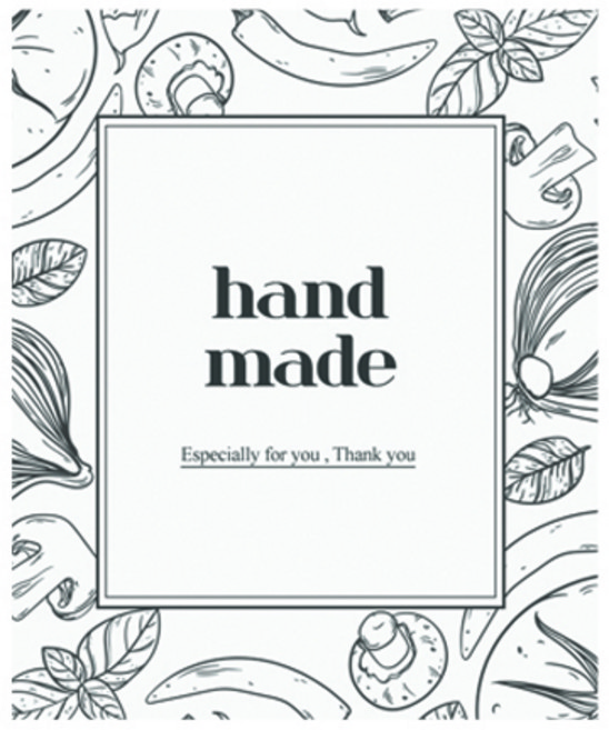 도나앤데코 내츄럴 핸드메이드 내츄럴 푸드 사각 5cm 스티커, 혼합 색상, 60개입