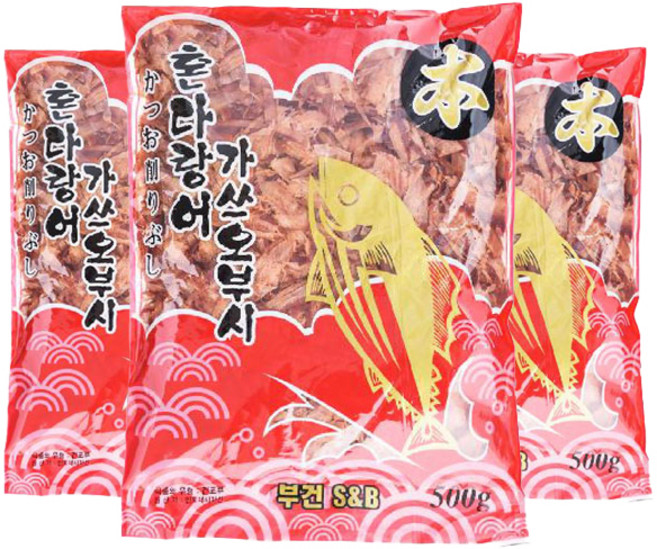 부건 혼다랑어 가쓰오부시, 500g, 3개